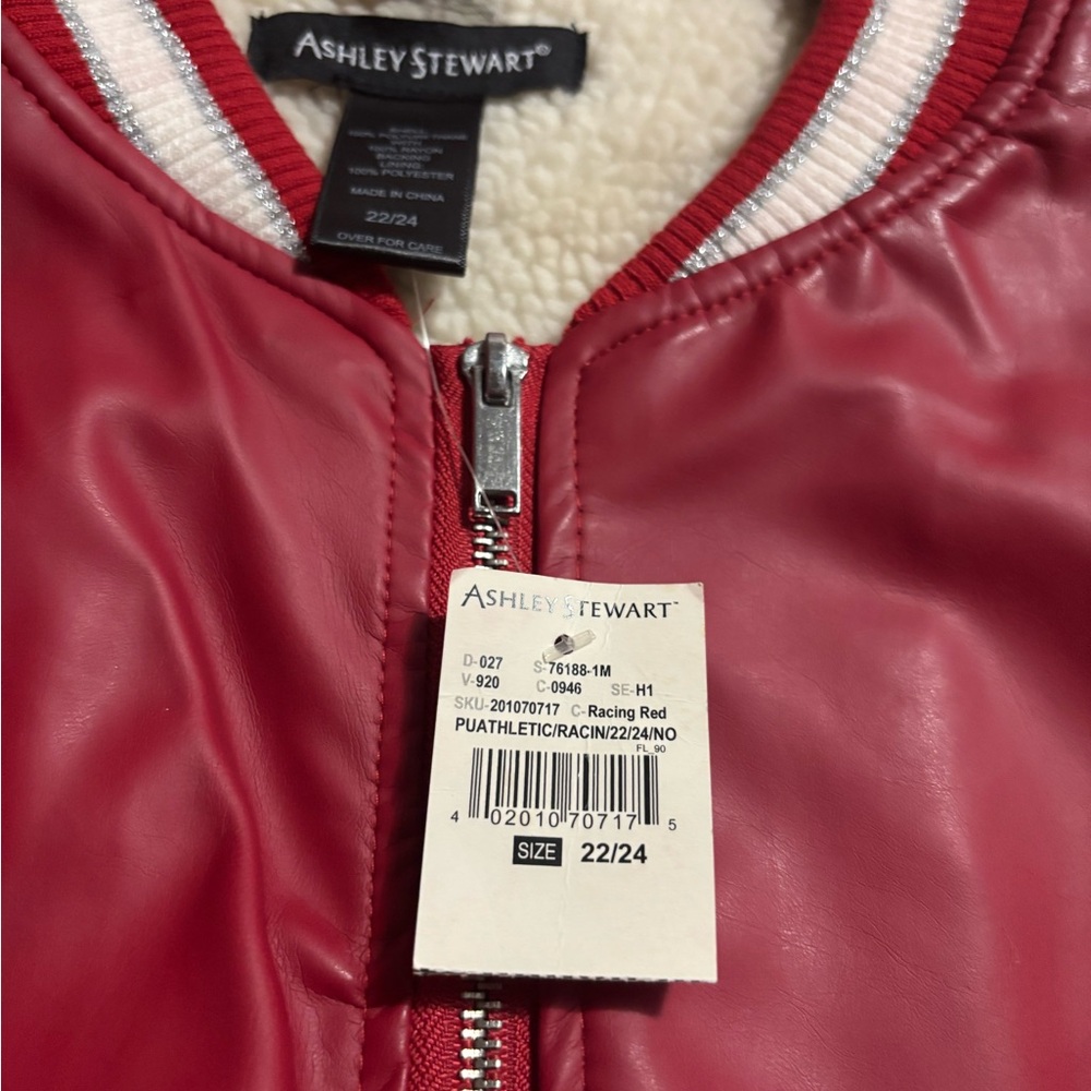 Ashley Stewart Women's Bold Red Bomber Jacket
